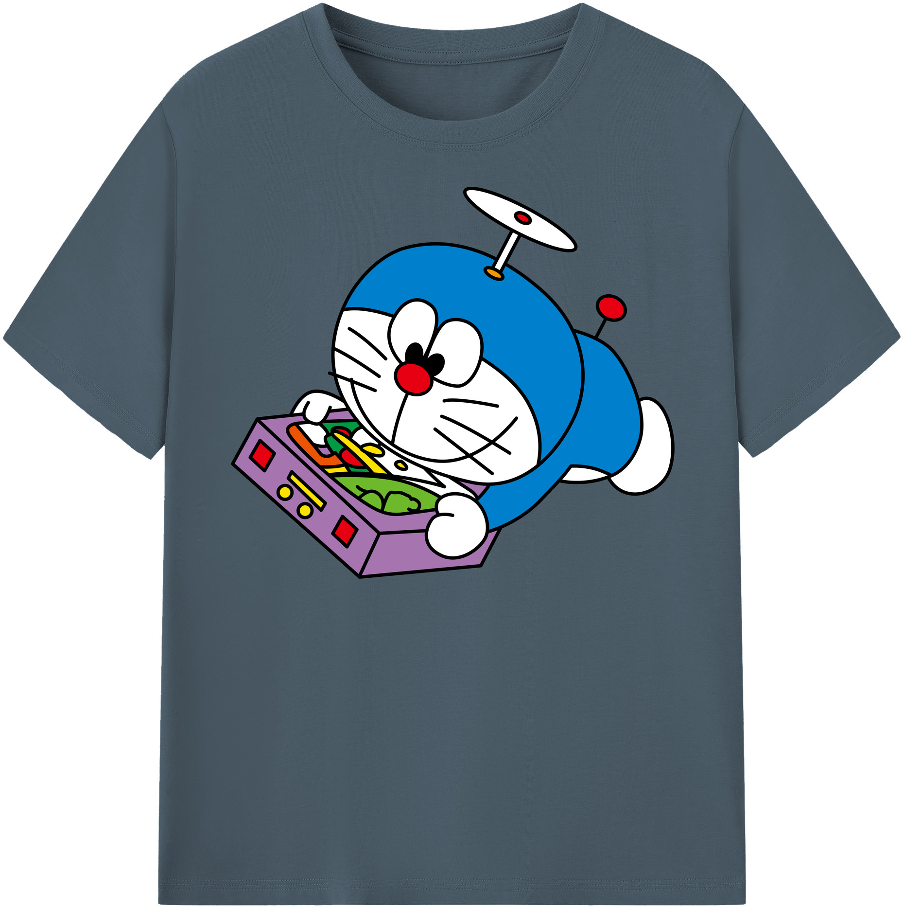 （画像用） ドラえもん Doraemon 綿100％半袖Tシャツ（フロントプリント）